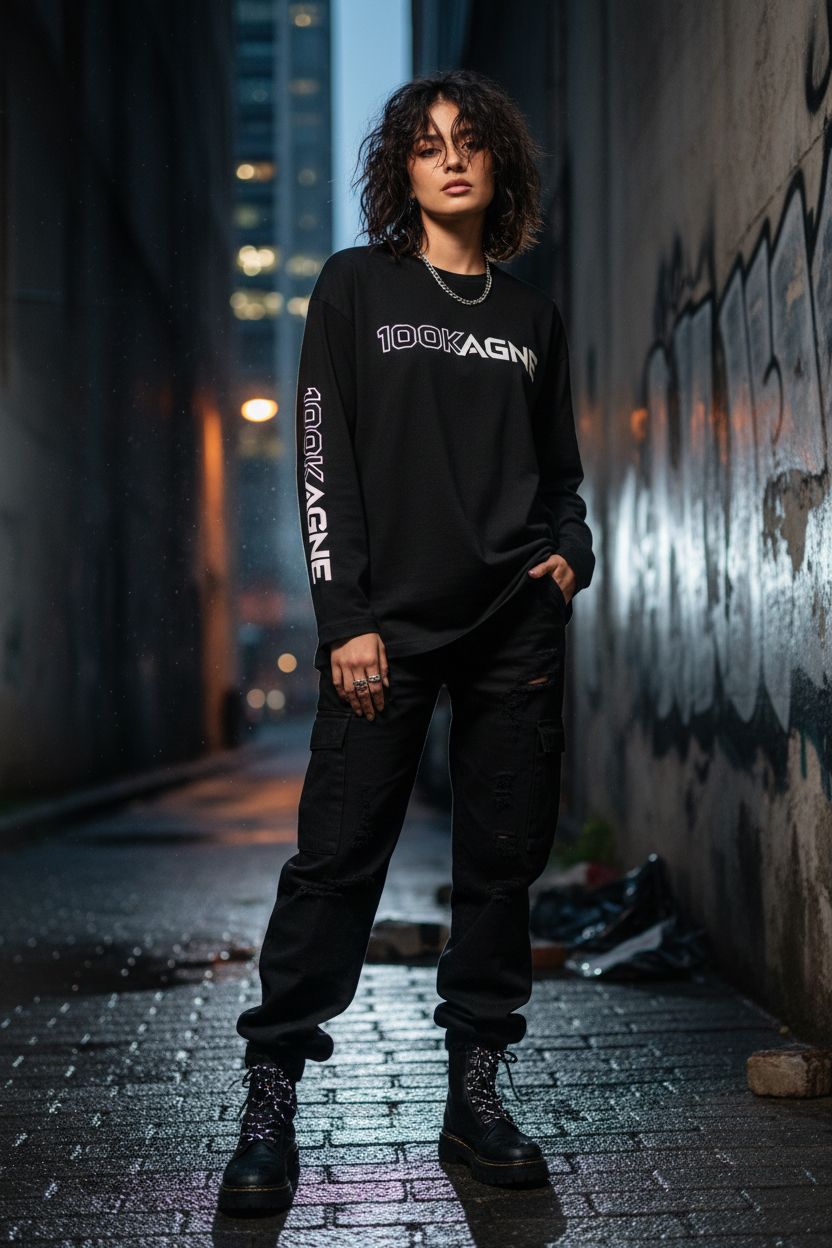 T-shirt noir urbain 100KAGNE